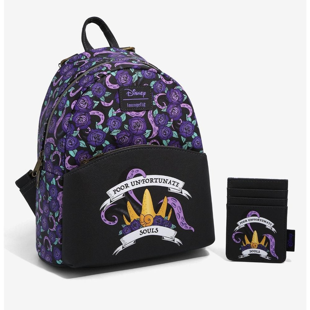 The Little Mermaid Ursula Roses Mini Backpack and Cardholder